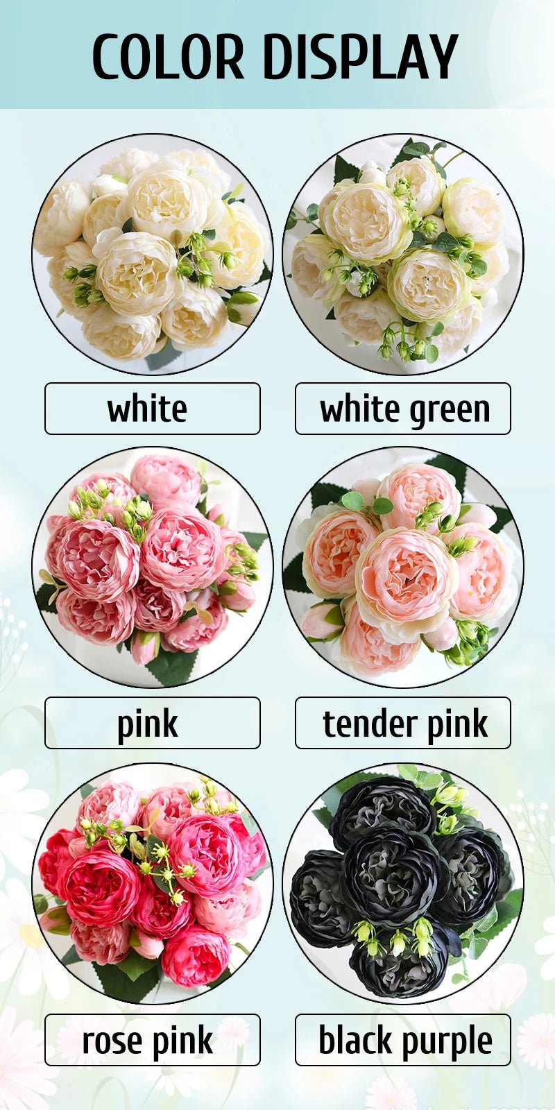 Hot Selling 1pcs/30cm Rose Pink Silk Bouquet Peony Artificial Flower 5 Big Head 4 Small Bud Bride Wedding Home Decoration Artifi - flowers